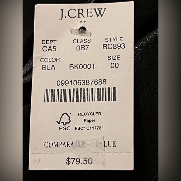 J. Crew NWT black faux Leather Aline Skirt women’s size 00 - Picture 9 of 11